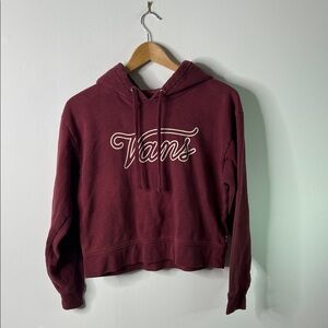 🔴 Women's Maroon Cropped Hoodie - VANS XS